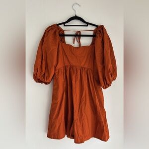 A&F Rust Orange Puff Sleeve Dress